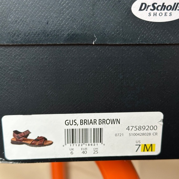 Dr. Scholl’s Gus Sandals – Size 7M (UK 6 / EU 40 / 25 cm) – Briar Brown – Barely - Picture 5 of 6